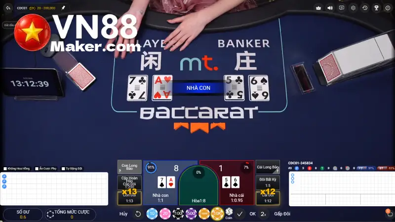 Bạn tùy ý chọn bàn chơi tại casino vn88 dựa theo sở thích cũng như tiềm lực tài chính của bản thân