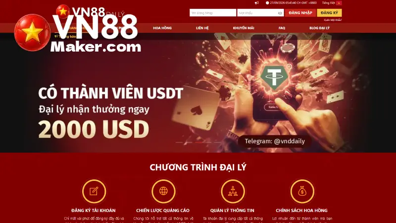 Chính sách đại lý vn88 với hoa hồng lên đến 60%