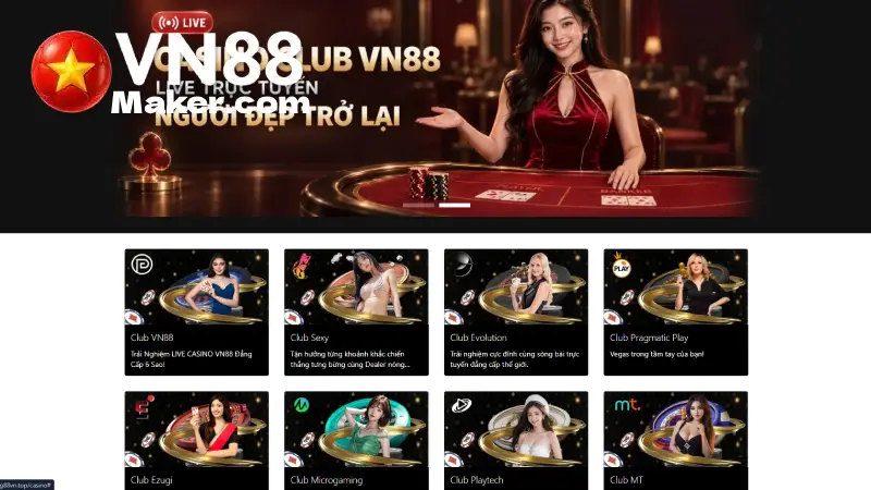 Giao diện sảnh casino tại nhà cái VN88
