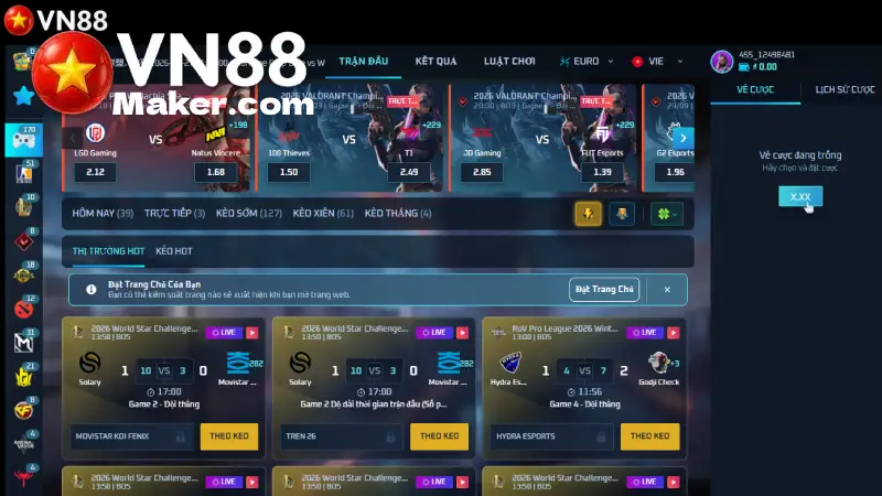 Khách hàng lưu ý những nội dung sau khi tham gia cá cược Esports VN88