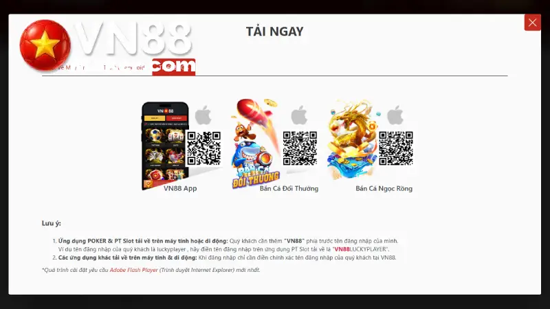 Tải App VN88 Cho Điện Thoại Tải app vn88 có đủ các giao thức cho hệ Android & iOS