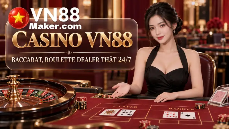 Casino VN88 - Baccarat, Roulette Dealer Thật 24/7