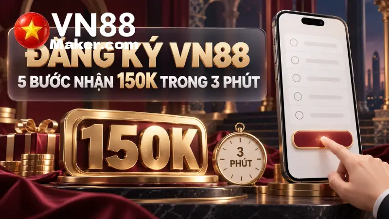 Đăng Ký VN88 Cho Thành Viên Mới Nhận Tối Đa 150K Đăng Ký VN88 - 5 Bước Nhận 150K Trong 3 Phút