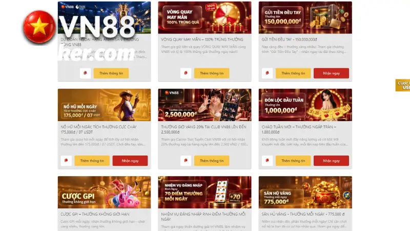 Tổng hợp các khuyến mãi VN88 nổi bật dành cho thành viên