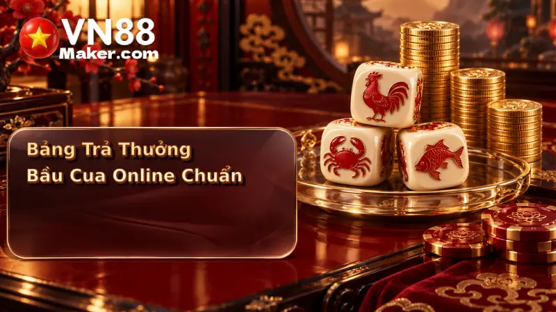 Bảng trả thưởng bầu cua online 1 mặt 1 ăn 1, 2 mặt 1 ăn 2, 3 mặt 1 ăn 3