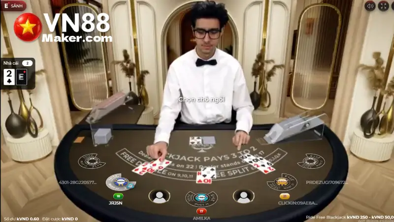 Blackjack trò chơi 21 điểm, mục tiêu gần 21 hơn dealer mà không vượt