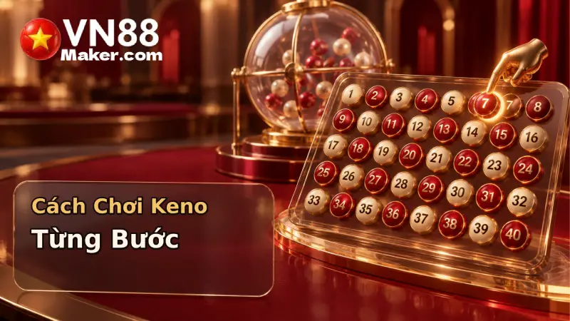 Cách chơi Keno từng bước chọn số, xác nhận cược, chờ quay và đối chiếu